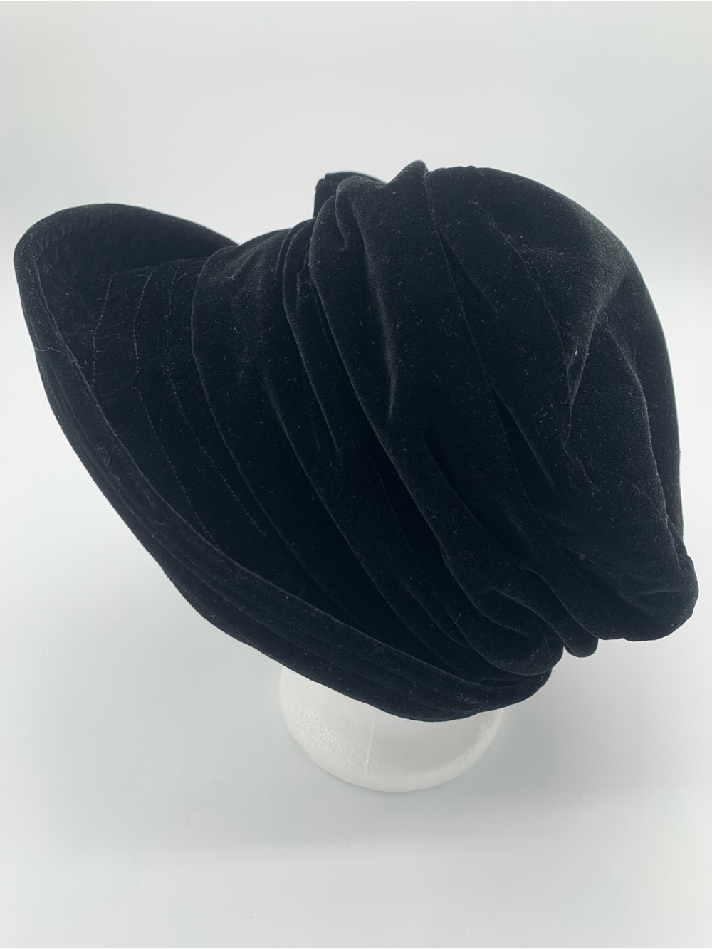 Vintage KOKIN Classic Black Velvet Wide-Brim Women's Hat